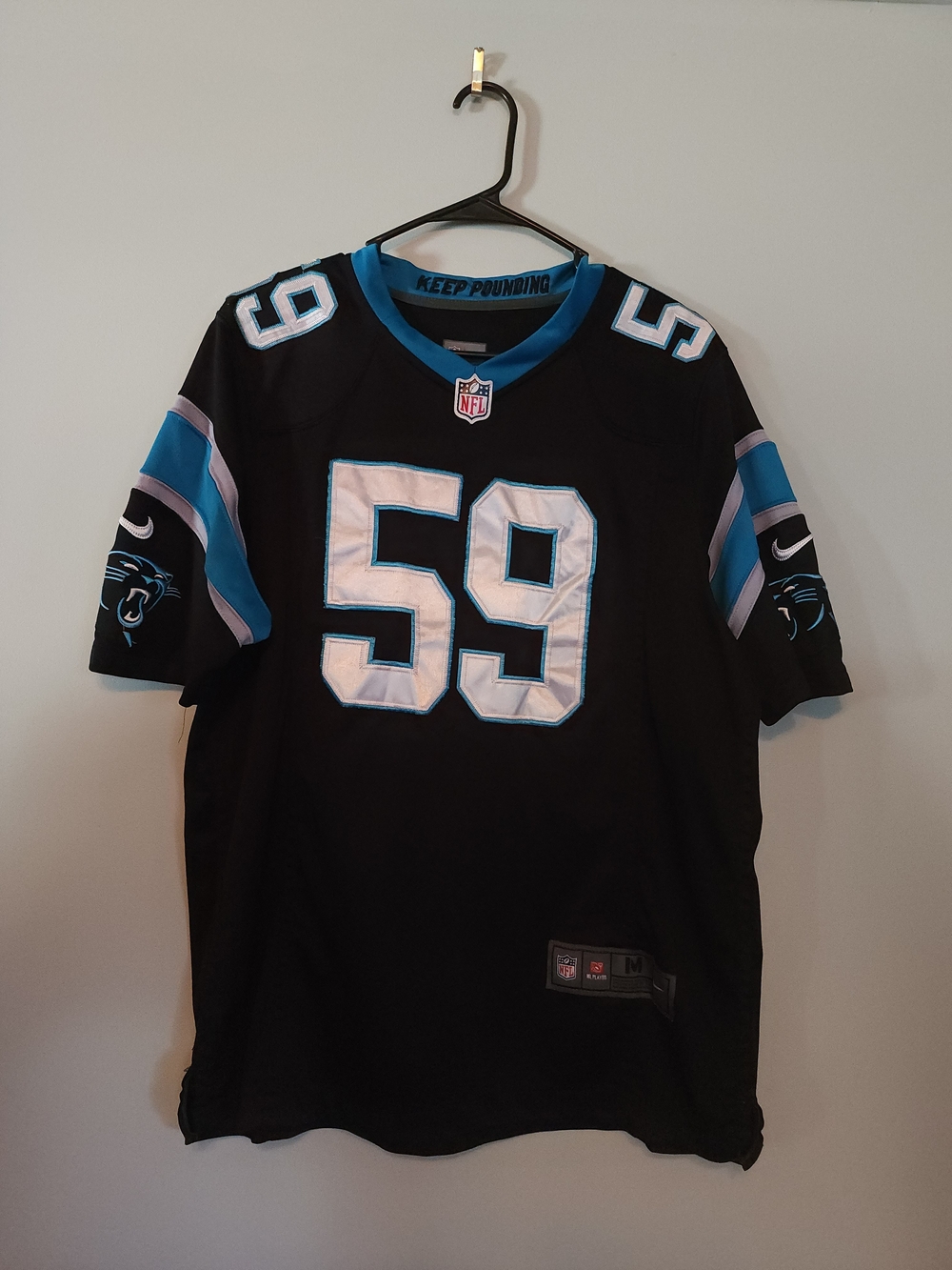 NFL Carolina Panthers Black Jersey with Blue and White Accents